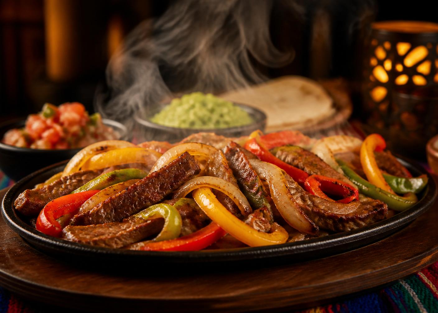 Catering spread of Mexican dishes
